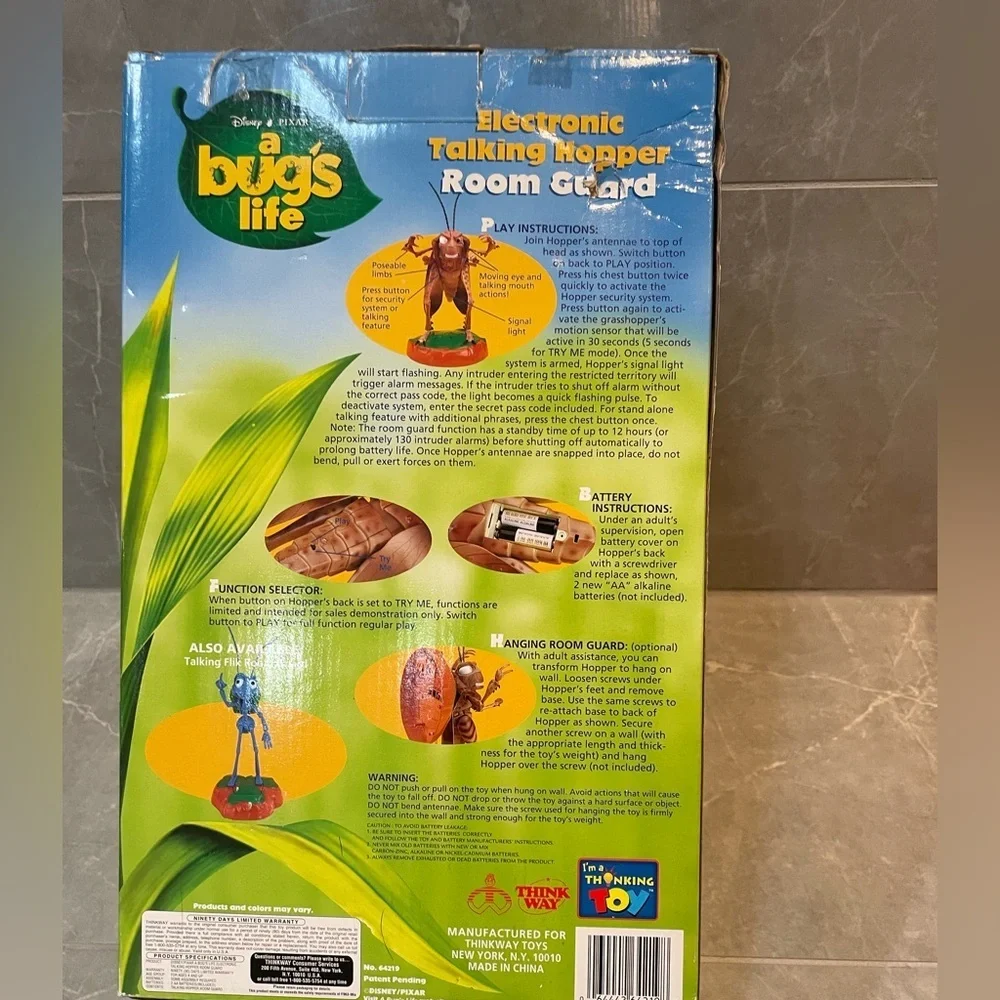 A Bug's Life Vintage Electronic Talking Hopper Room Guard